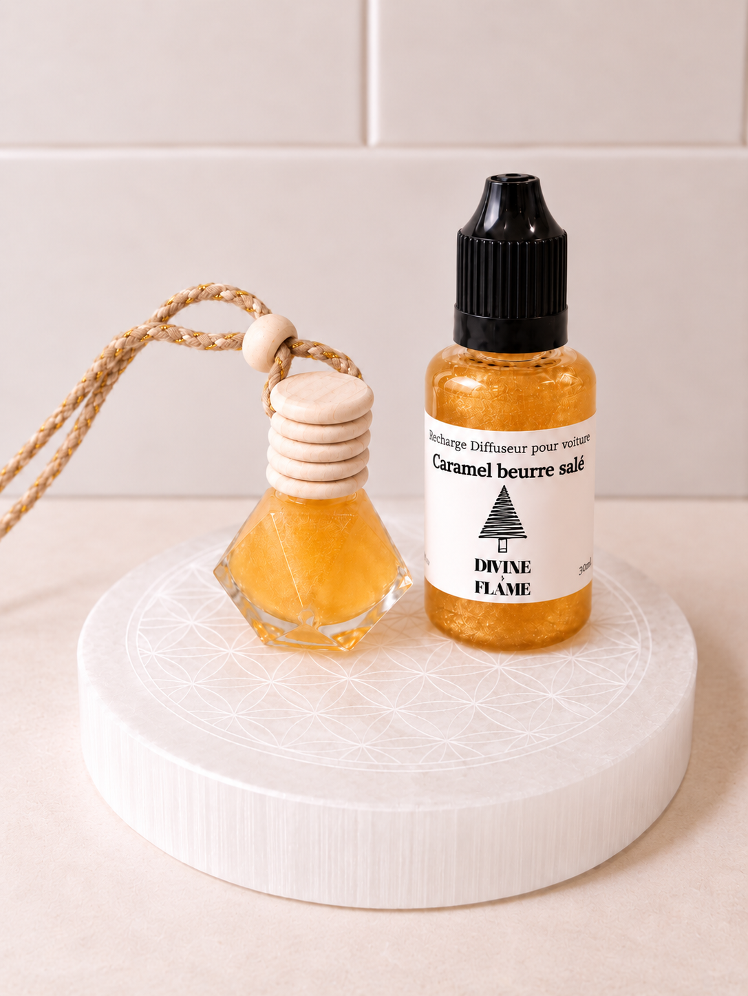 Pack diffuseur voiture + recharge - Caramel Beurre Salé
