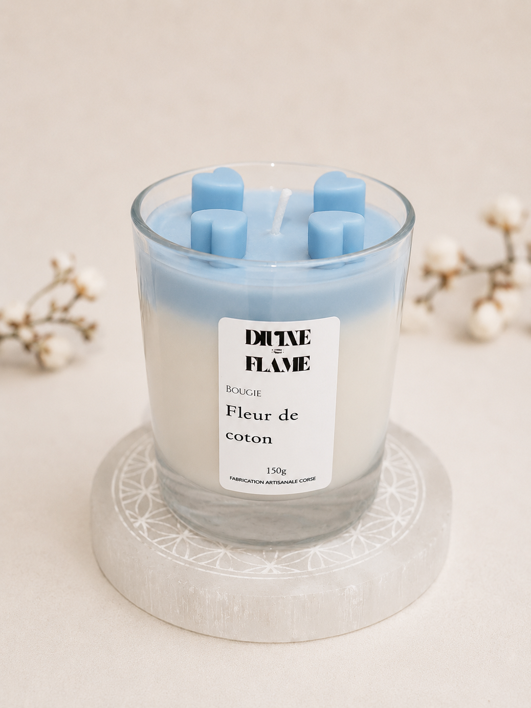 Bougie Fleur de coton 🩵