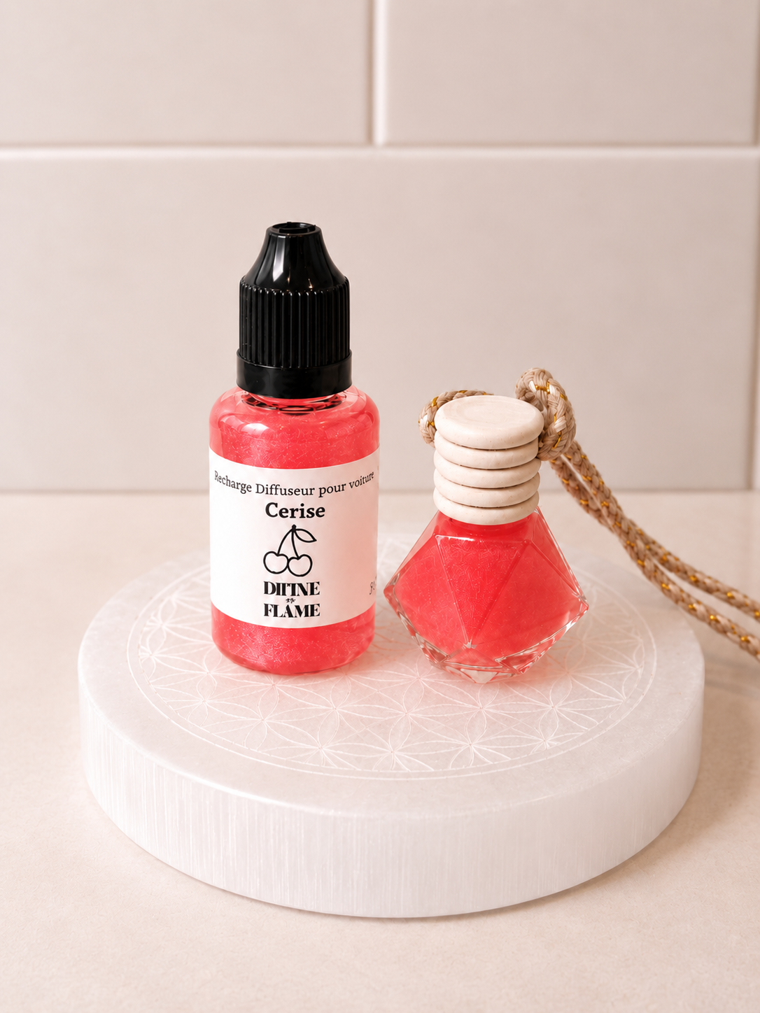 Pack diffuseur voiture + recharge - Cerise