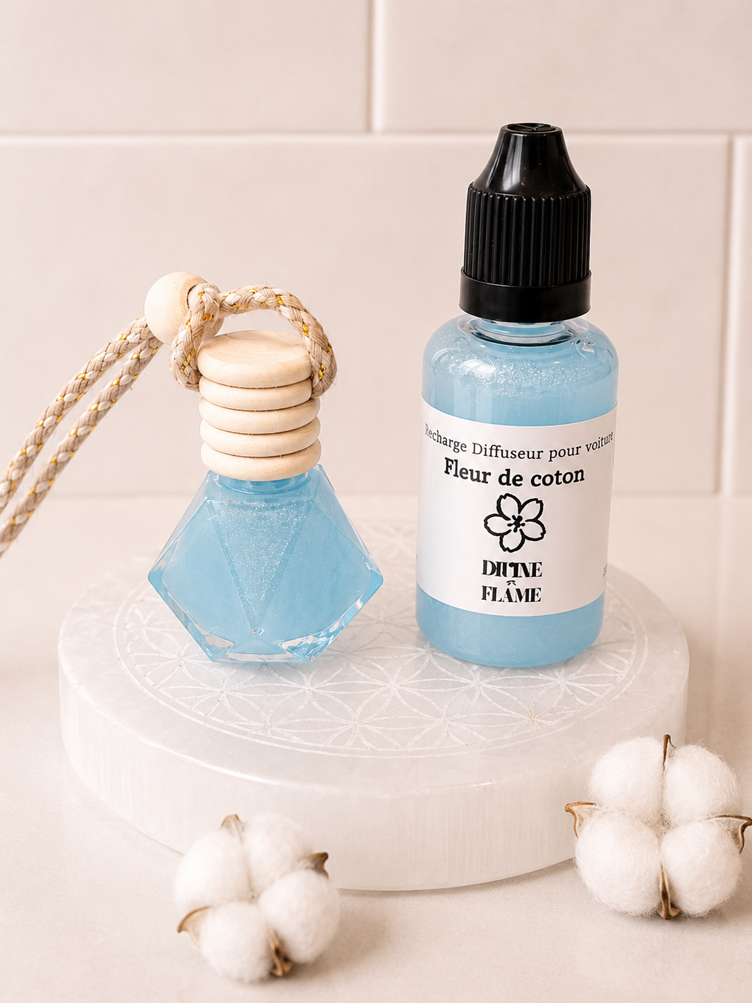 Pack Diffuseur voiture + recharge - Fleur de coton