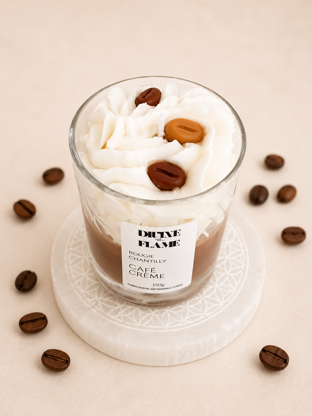 Bougie chantilly Café crème
